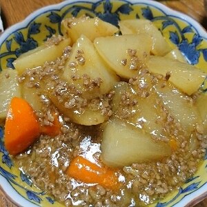 コロコロ大根の簡単ひき肉煮物